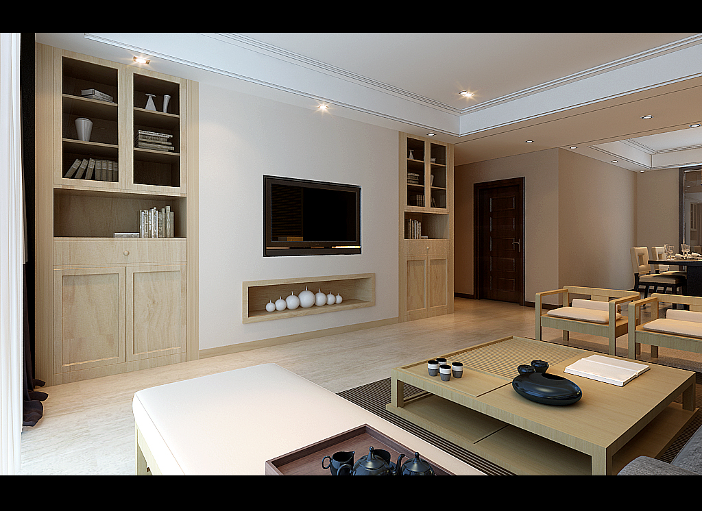 简约 三居 新房 客厅图片来自实创装饰上海公司在现代木色风格设计三居室装修的分享