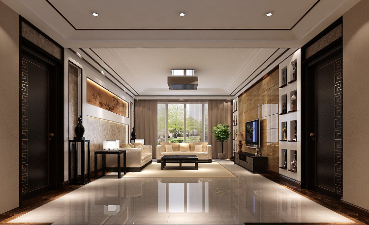 三居 新中式 客厅图片来自高度国际装饰设计集团凌军在西山壹号院280平米新中式的分享