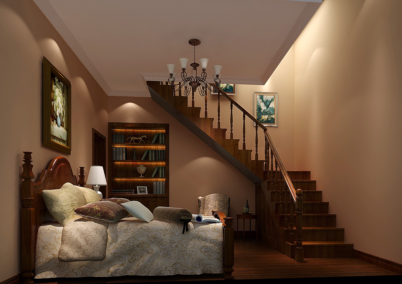 托斯卡纳 别墅 楼梯图片来自高度国际装饰设计集团凌军在万万树450平米托斯卡纳风格的分享
