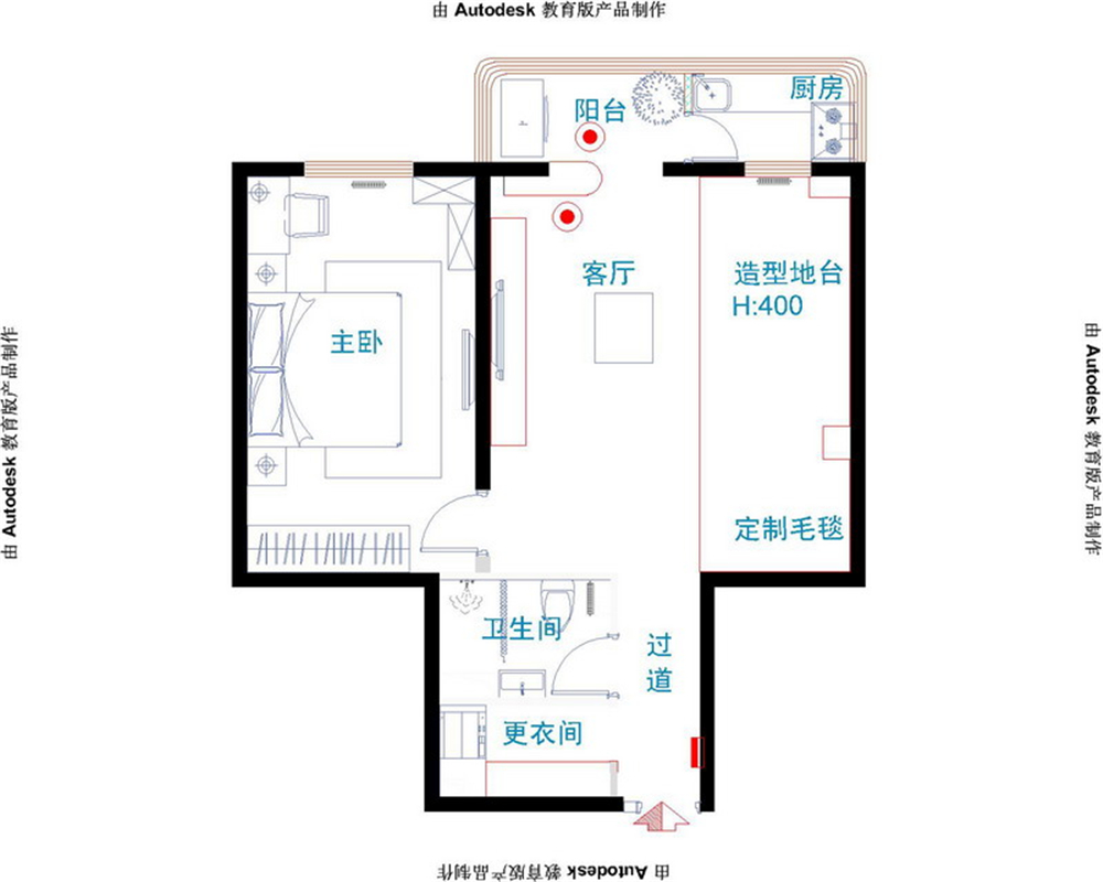 简约 二居 白领 收纳 80后 小资 户型图图片来自实创装饰完美家装在金隅滨河园72平简约时尚案例赏析的分享