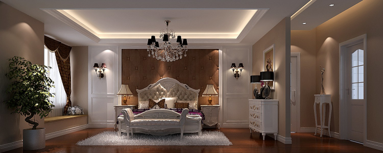 欧式 三居 卧室图片来自高度国际装饰设计集团凌军在御翠尚府240平米欧式风格的分享