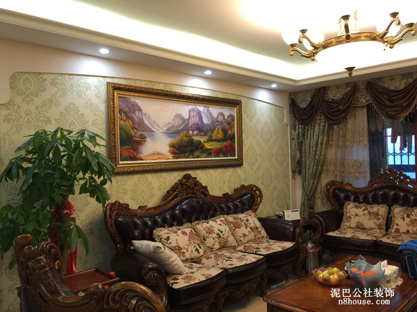 现代中式 复古 中国元素 三居 客厅 客厅图片来自泥巴公社设计师戴鲁君缘在现代中式 北辰三角洲的分享