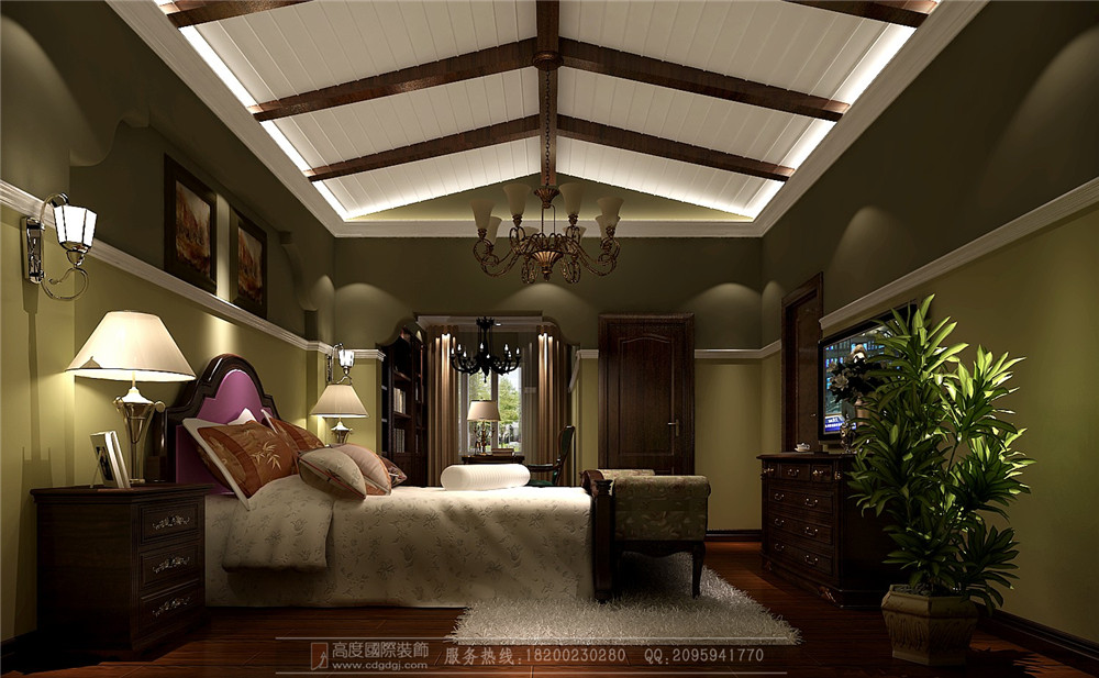 欧式 简约 别墅 白领 卧室图片来自高度国际家居别墅装饰在美式风格的分享
