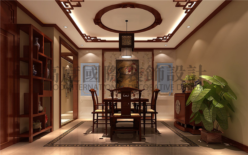 成都高度 别墅装修 别墅装饰 住宅装饰 南城都汇 145平米 新中式 三居 餐厅图片来自北京高度国际装饰设计成都分公司在南城都汇的新中式风的分享