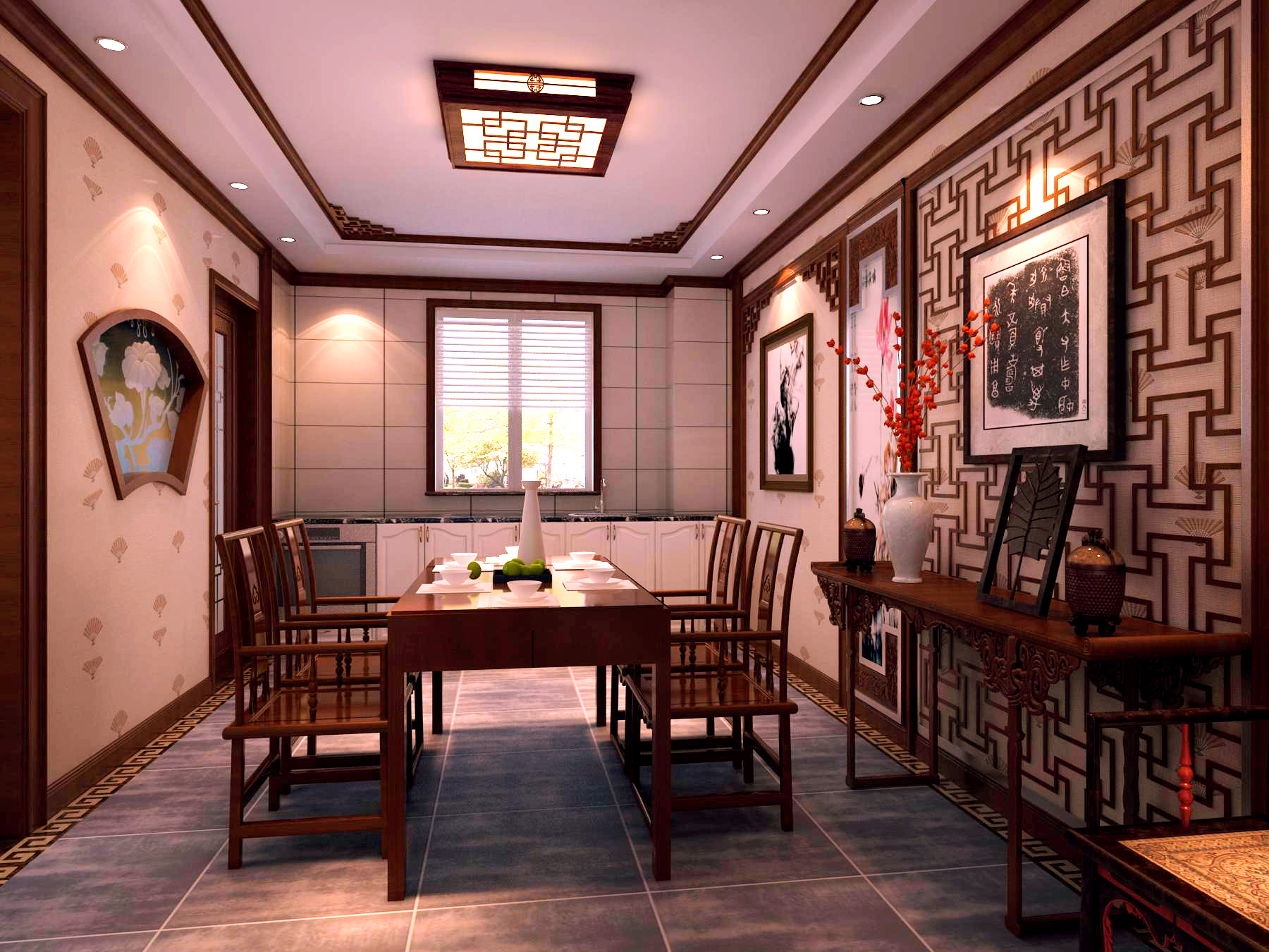中式 四居 餐厅图片来自北京今朝装饰刘在V7西园中式文化生活的分享
