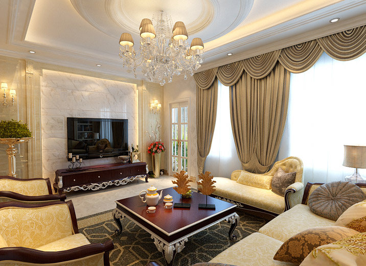 简约 欧式 客厅图片来自石家庄-实创装饰在奢华度假天堂160平孔雀城的分享