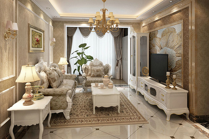 美式田园 美式 白领 欧式 客厅图片来自四川宜宾钟诚装饰有限公司在88平米房子装修大概需要多长时间的分享