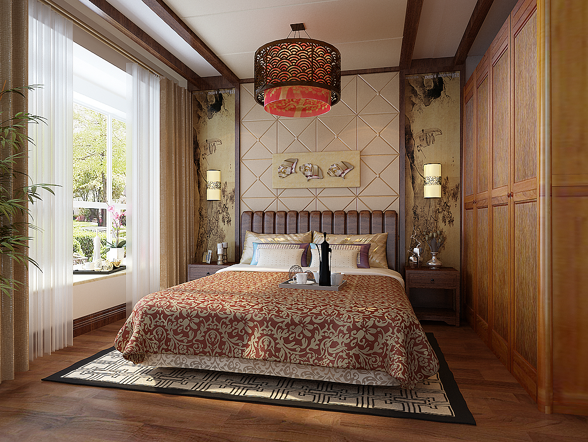 混搭 旧房改造 三居 中式 卧室图片来自今朝装饰-陈仙僧在中式贵气的分享