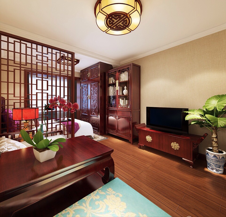 简约中式 旧房改造 二居 客厅图片来自今朝装饰-陈仙僧在老房边新房-现代中式的分享