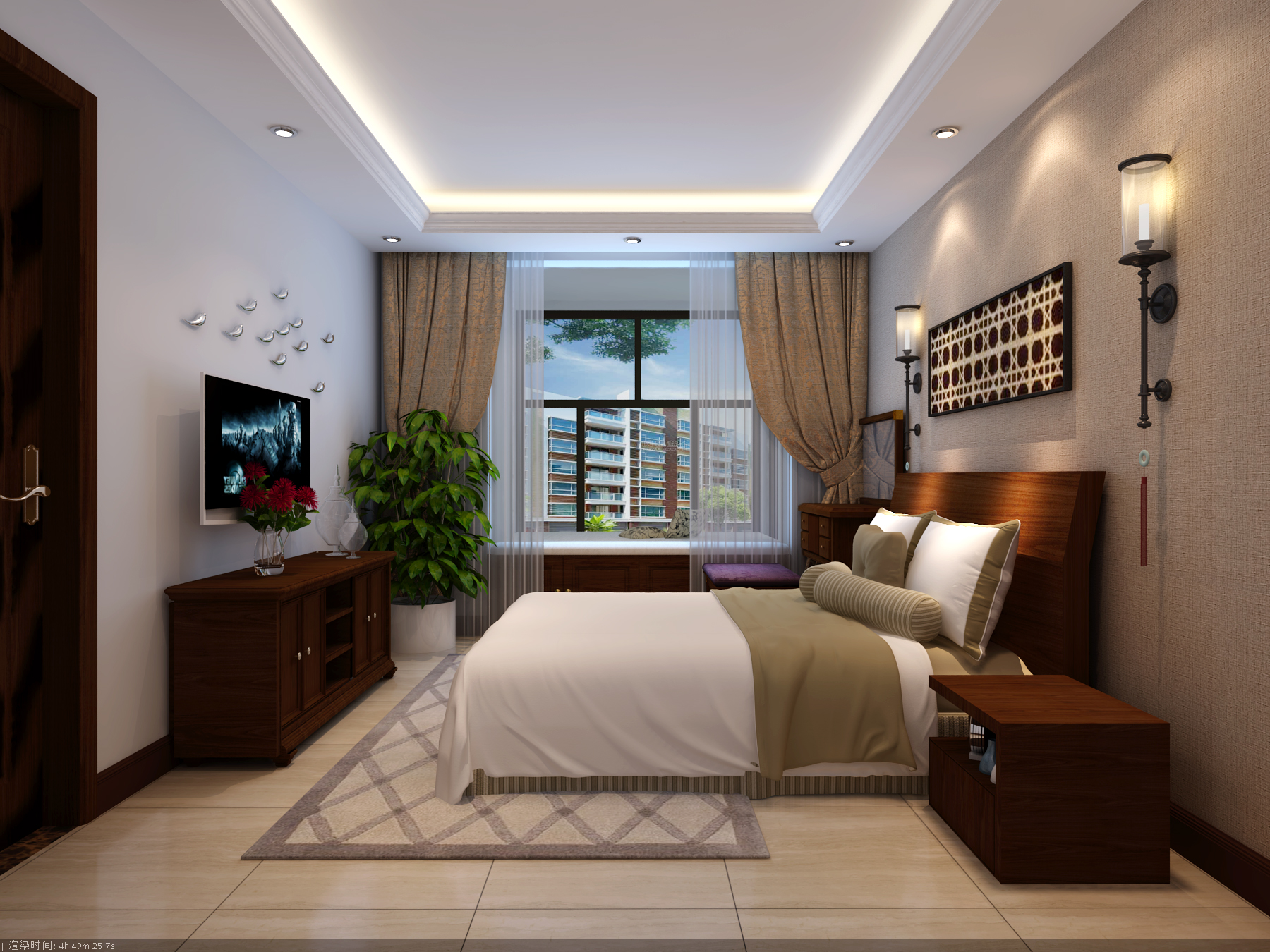 新中式 三居 卧室图片来自北京今朝装饰刘在上河湾三居新中式设计的分享