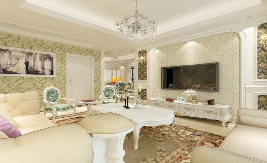 欧式 简约 二居 白领 小资 客厅图片来自武汉实创装饰在佛罗伦萨的96平现代简欧之居的分享