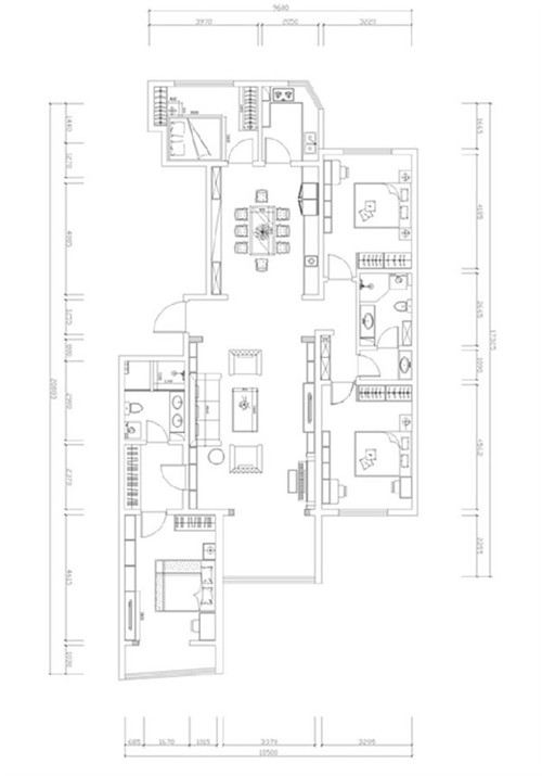 三居 混搭 白领 收纳 旧房改造 80后 小资 户型图图片来自今朝装饰李海丹在146平 世纪城 新房装修的分享