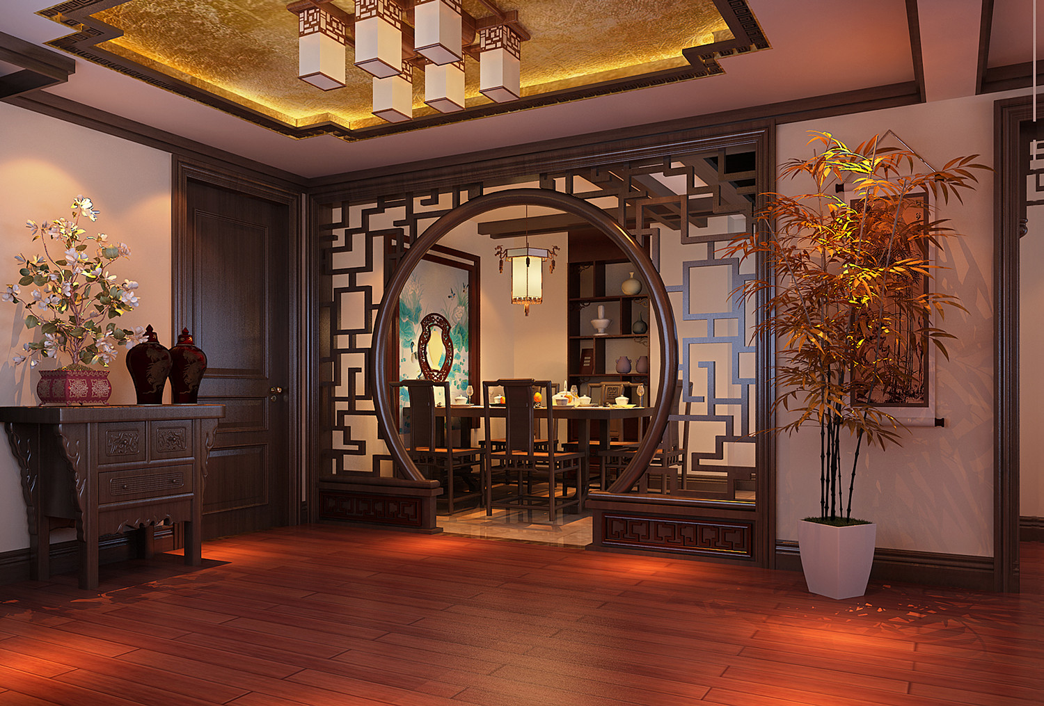 新中式风格 别墅装修 餐厅图片来自实创装饰上海公司在新中式风格-别墅装修的分享