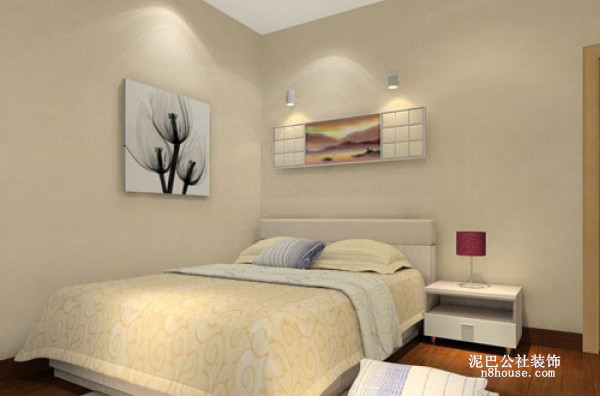 现代 素雅 恬静 二居 卧室图片来自泥巴公社设计师肖勇在现代素雅 融科东南海的分享
