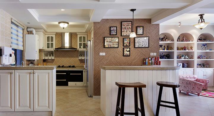 美式 舒适 收纳 环保 跃层 三口之家 厨房图片来自佰辰生活装饰在138平现代美式环保舒适跃层的分享