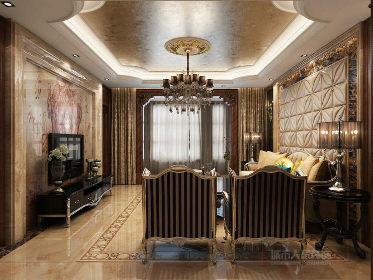 欧式 新古典 三居 小资 收纳 客厅图片来自西安城市人家装饰王凯在奢华大气欧式新古典三居的分享