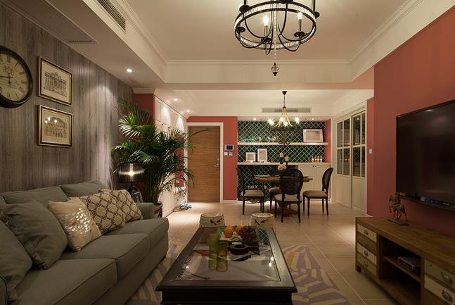 简约 混搭 三口之家 温馨 舒适 客厅图片来自佰辰生活装饰在简约美式混搭风三口之家的分享