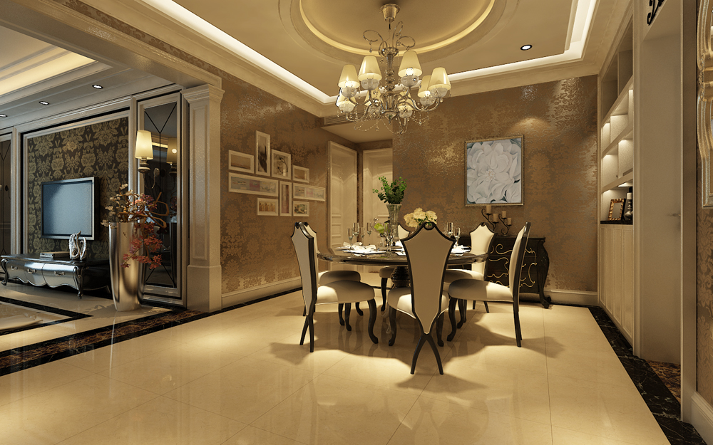 欧式 混搭 三居 白领 收纳 餐厅图片来自富有世纪装饰河南公司在富丽奢华的分享