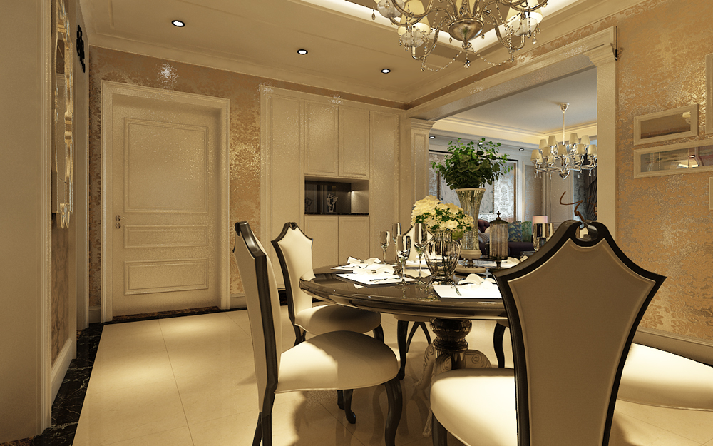欧式 混搭 三居 白领 收纳 餐厅图片来自富有世纪装饰河南公司在富丽奢华的分享