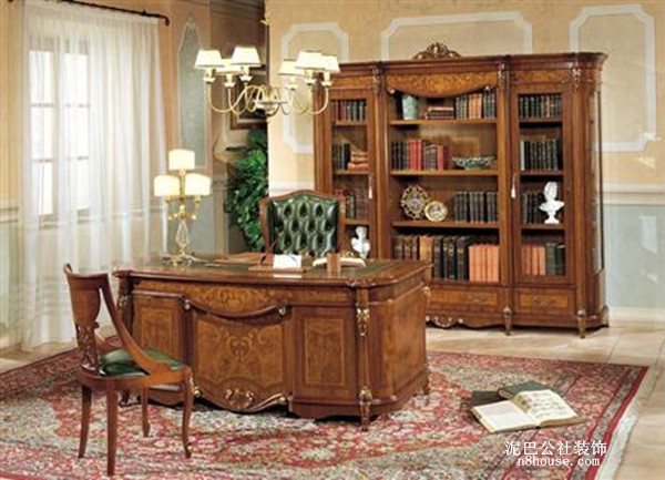 欧式 古典 华丽 三居 书房 书房图片来自泥巴公社设计师易敏慧在古典欧式 茂华国际湘的分享