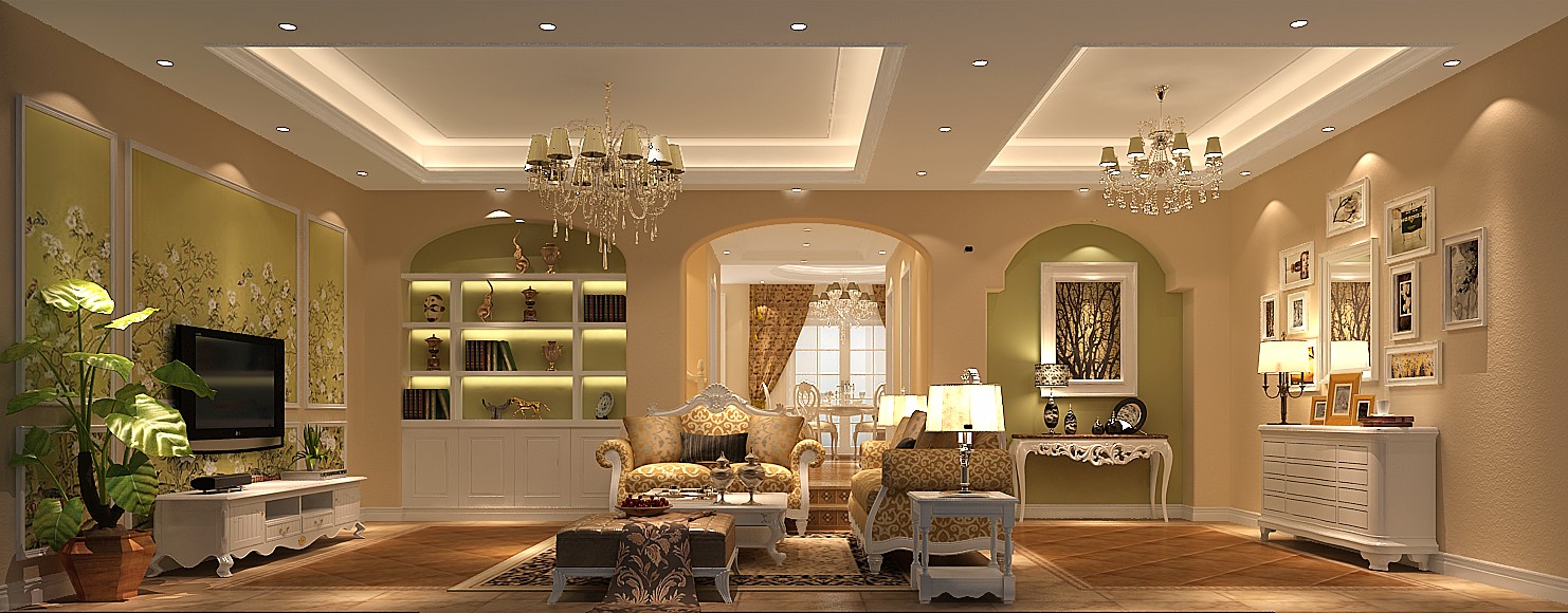 简约 欧式 别墅 客厅图片来自高度国际装饰设计集团凌军在天鹅堡270平米简欧风格的分享