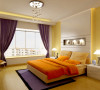 卧室简约大气的设计风格正是女主人想要的，暖色调的陪衬，营造出一份温馨和谐！