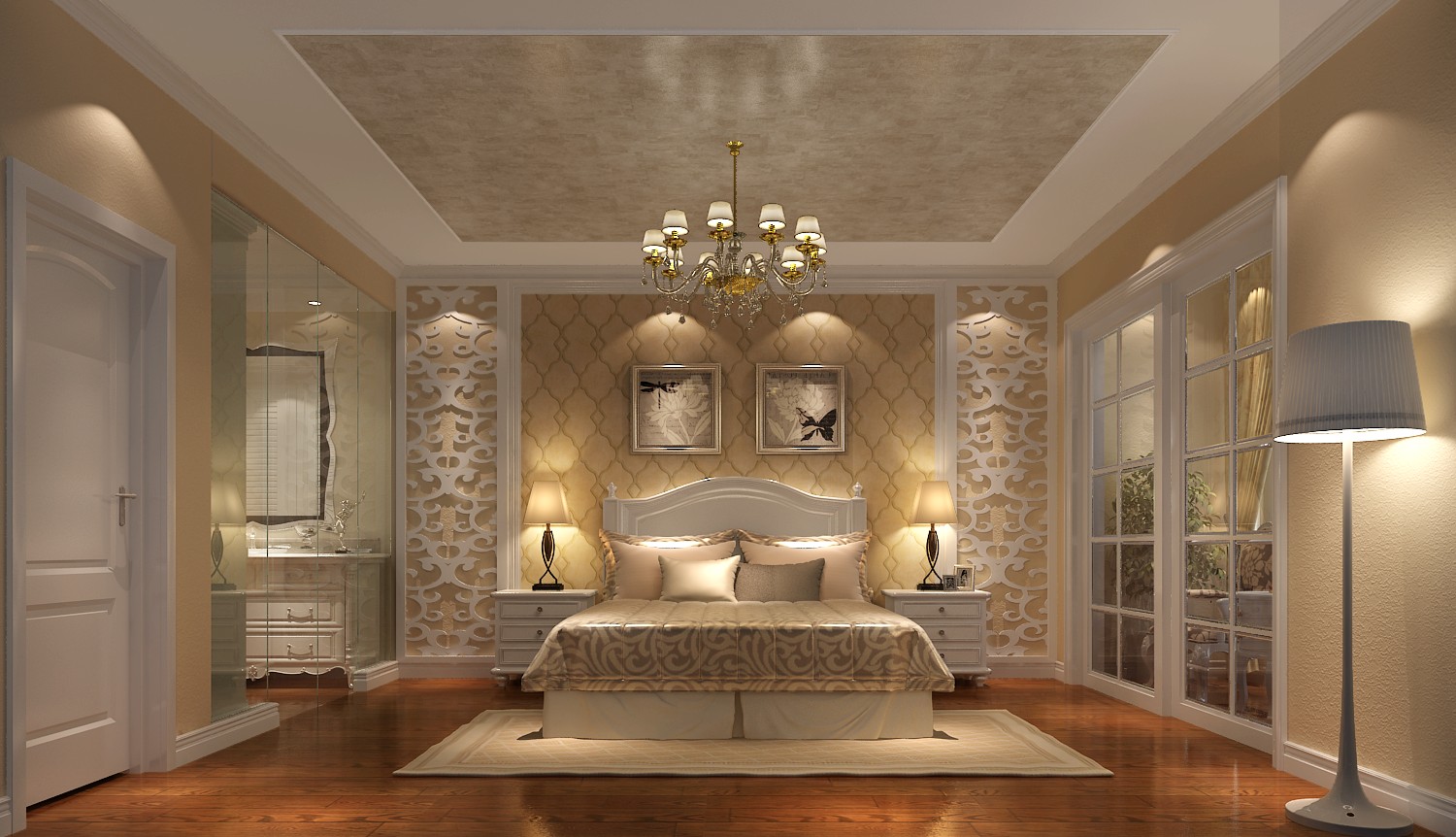 简约 欧式 别墅 卧室图片来自高度国际装饰设计集团凌军在天鹅堡270平米简欧风格的分享