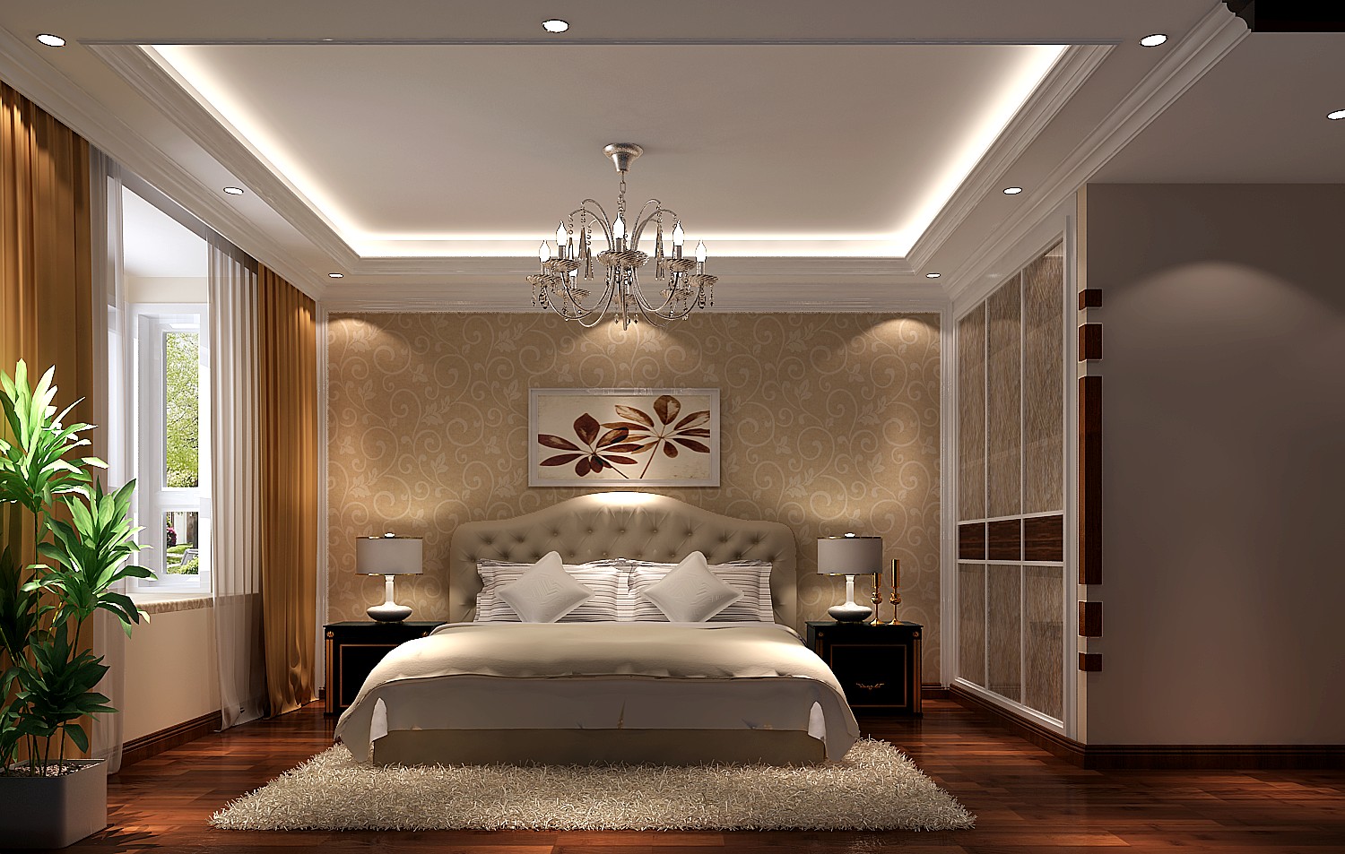 现代简约 三居 卧室图片来自高度国际装饰设计集团凌军在军区大院145平米现代简约的分享