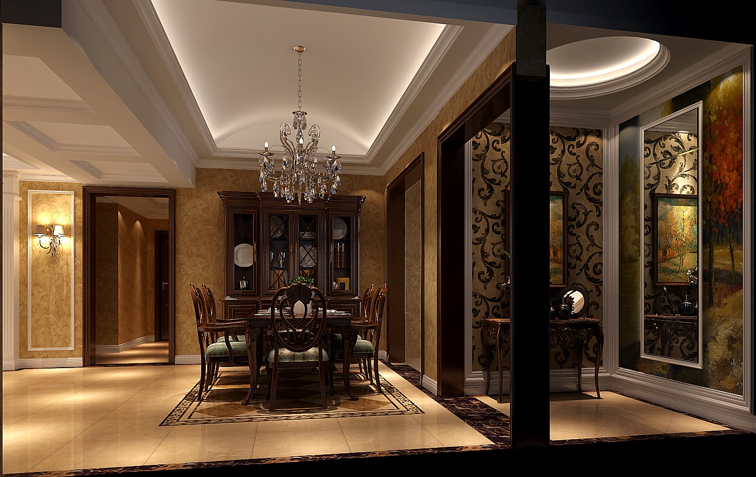 简约 欧式 四居 餐厅图片来自高度国际装饰设计集团凌军在金色漫香苑180平米托斯卡纳风格的分享