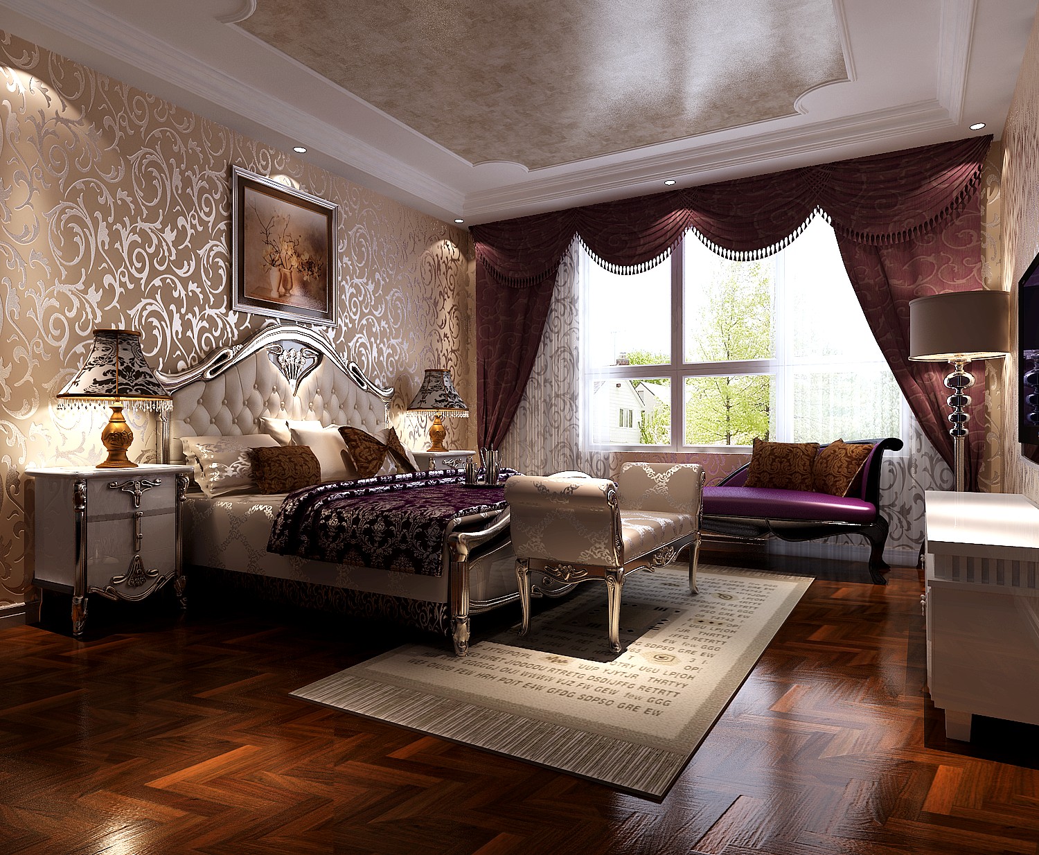 简约 欧式 三居 卧室图片来自高度国际装饰设计集团凌军在鲁能七号院140平米简欧风格的分享