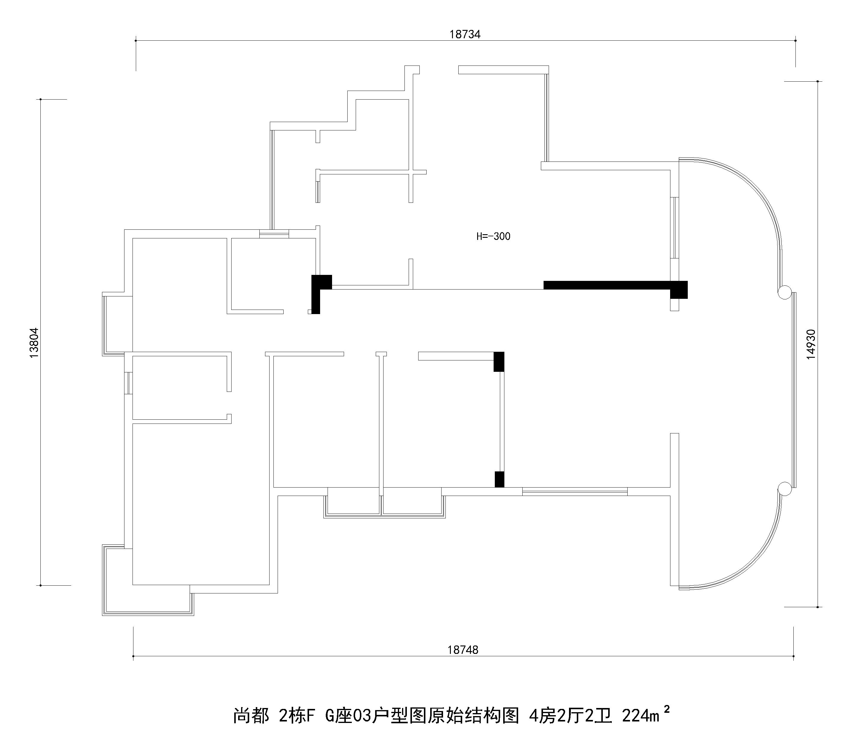 中式 四居室 白领 小资 户型图图片来自好易家装饰集团在尚都 2栋F G座03户型图的分享