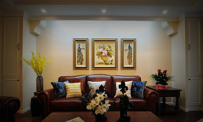 客厅图片来自家装大管家在时光清浅 180平现代美式典雅3居的分享