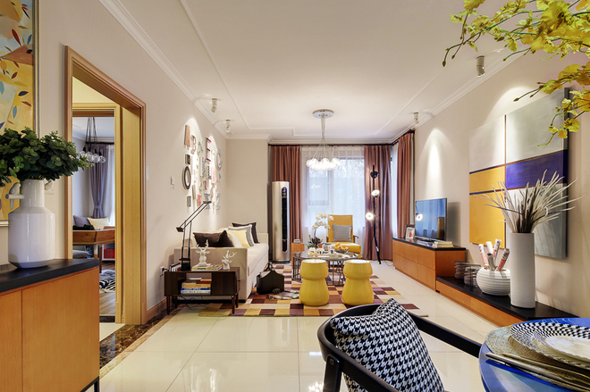 简约 三居 客厅图片来自实创装饰上海公司在百平米炫彩时尚三居室装修的分享