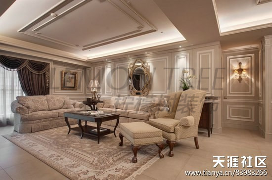 小资 80后 白领 别墅 客厅图片来自2212544651x在柠檬树装饰210平新古典英伦风的分享