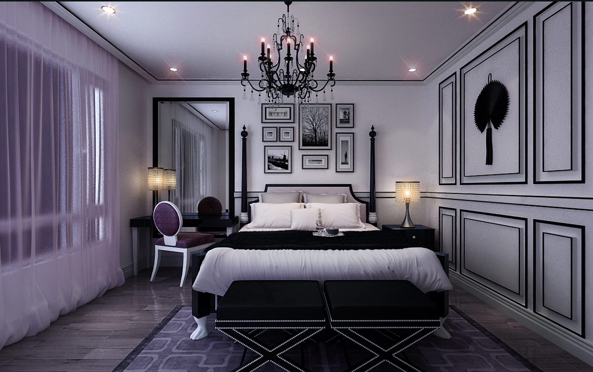 新古典 二居 白领 80后 新房装修 卧室图片来自传承正能量在专享黑白灰经典新古典的分享