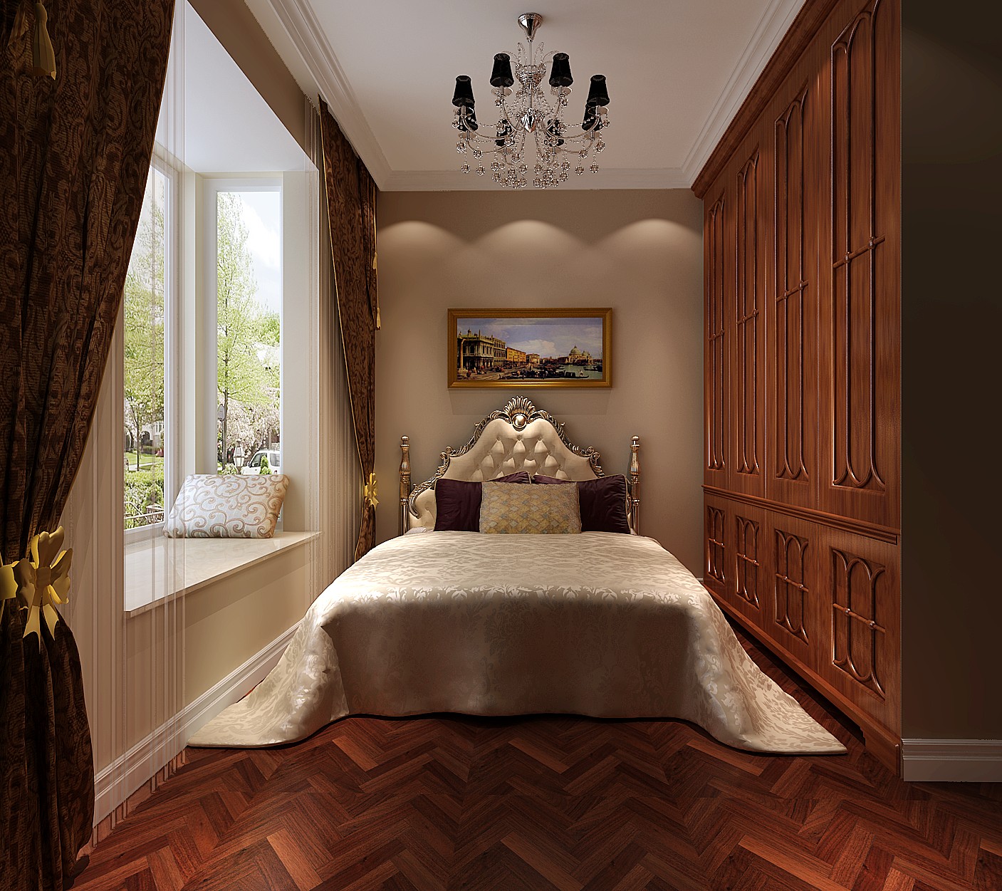 欧式 四居 卧室图片来自高度国际装饰设计集团凌军在御翠尚府240平米欧式的分享