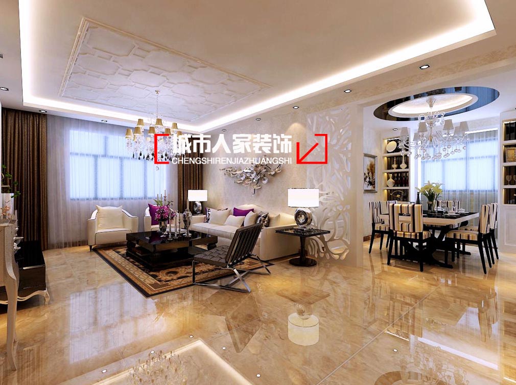 欧式 现代简约 城市人家 路景苑 装修公司 装修设计 装修报价 客厅图片来自太原城市人家装饰在太铁路景苑140平米简欧设计案例的分享