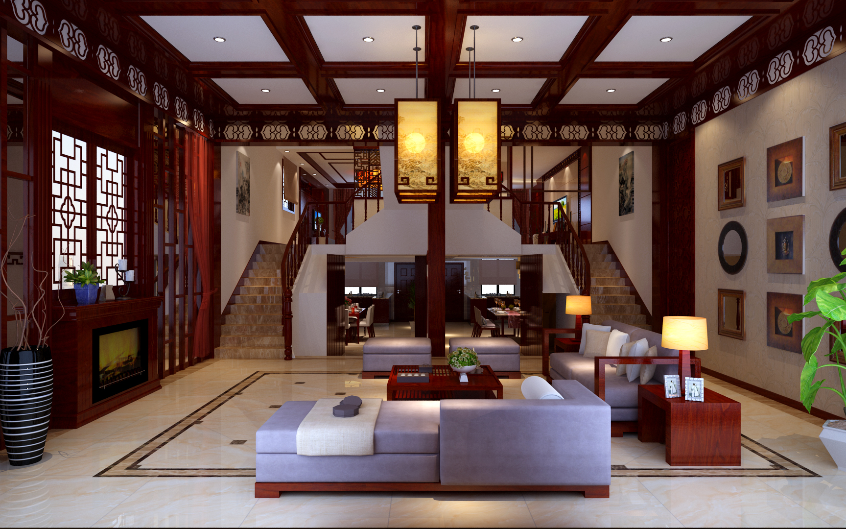中式 现代 经典 低调 和谐 客厅图片来自美颂雅庭装饰在星光小区400平别墅中式风格的分享