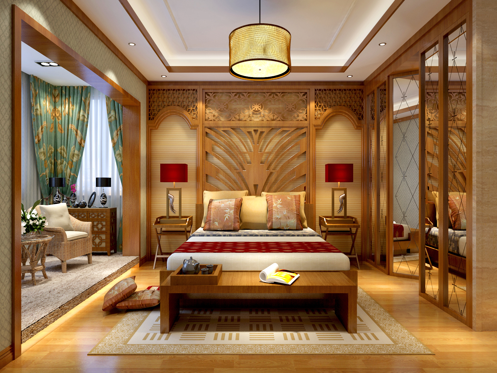 东南亚 撞色 品质 卧室图片来自美颂雅庭装饰在永丰.清华园120平东南亚风格的分享