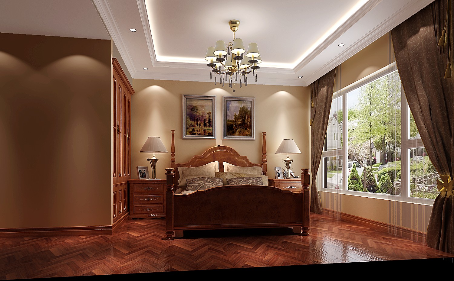 欧式 四居 卧室图片来自高度国际装饰设计集团凌军在御翠尚府240平米欧式的分享