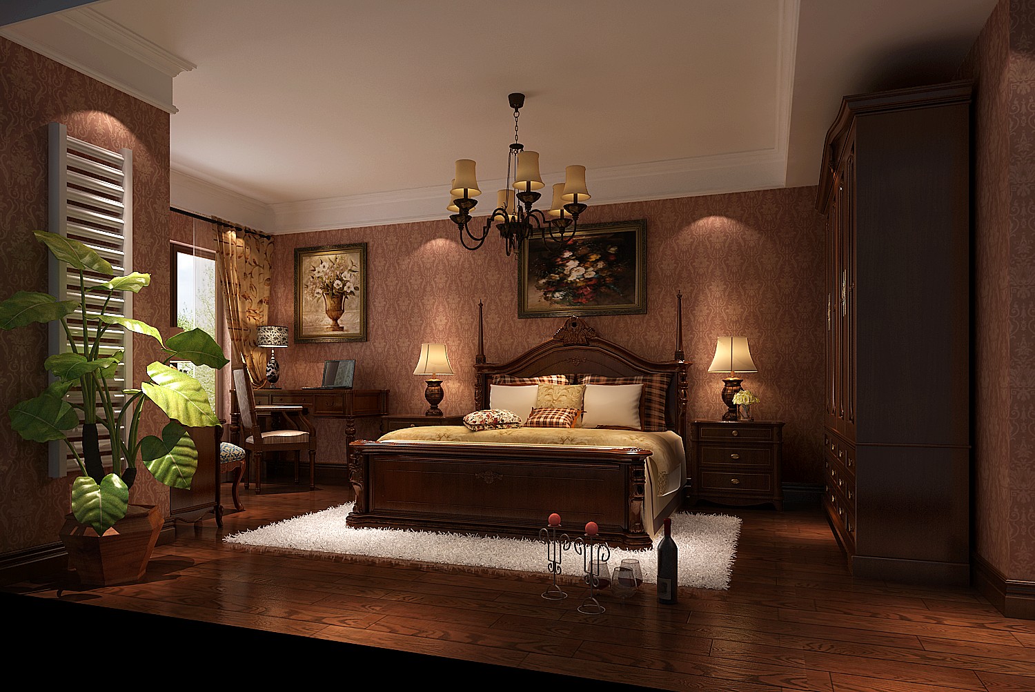 简约 欧式 三居 卧室图片来自高度国际装饰设计集团凌军在御翠尚府190平米简欧风格的分享