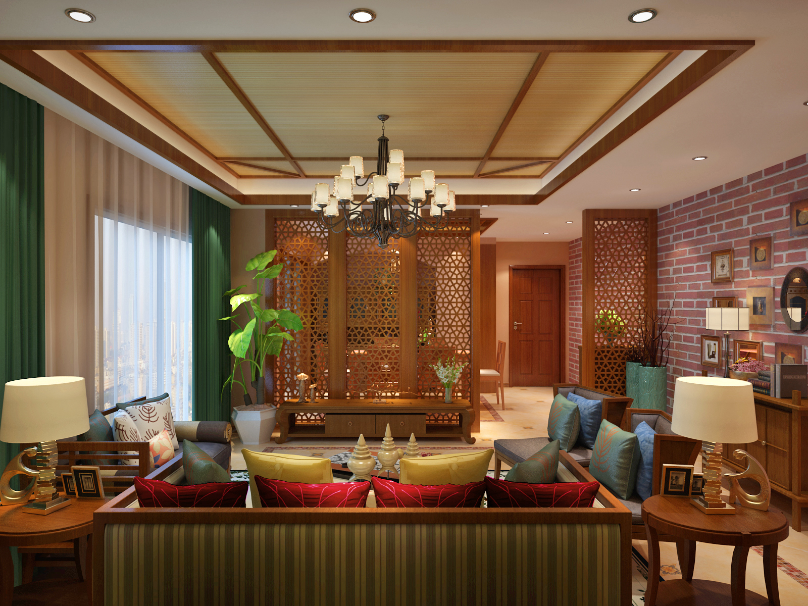东南亚 客厅图片来自美颂雅庭装饰在永丰.清华园120平东南亚风格的分享