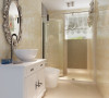卫生间的墙面砖采用的300*600的，抛釉砖为主，两个卫生间的卫浴用了不同的风格，一个是普通的欧式卫浴，一个是定制为主，比较个性，新颖。
