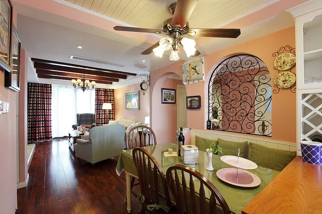 二居 混搭风格 粉色 家庭装修 阿拉奇设计 餐厅图片来自阿拉奇设计在粉色混搭两居室的分享