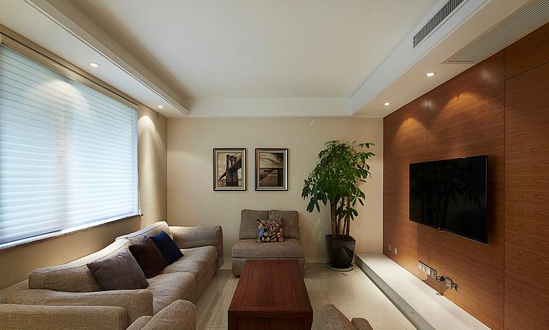 客厅图片来自佰辰生活装饰在128方现代休闲略带美式的家的分享