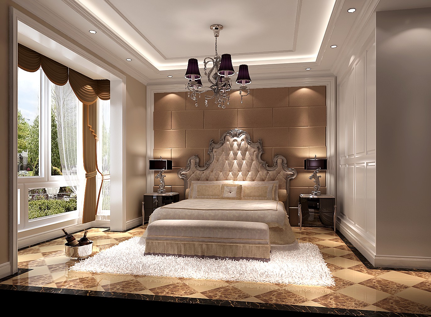 欧式 三居 卧室图片来自高度国际装饰设计集团凌军在中景未山赋130平米欧式风格的分享