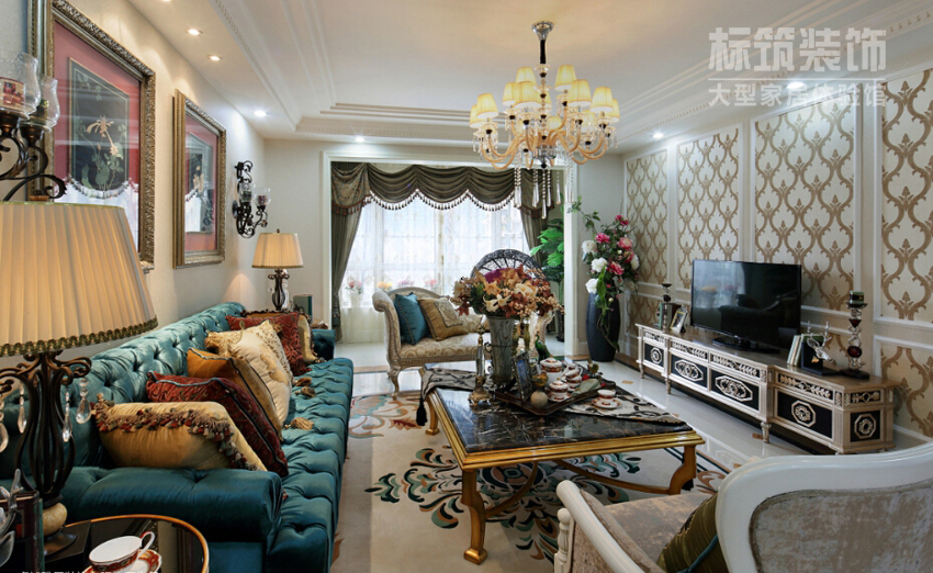 田园 欧式 别墅 客厅图片来自四川标筑装饰公司在欧式田园的分享
