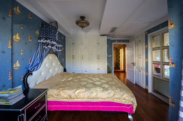 日升装饰 卧室图片来自装修设计芳芳在[280平舒适端庄美式乡村别墅]的分享