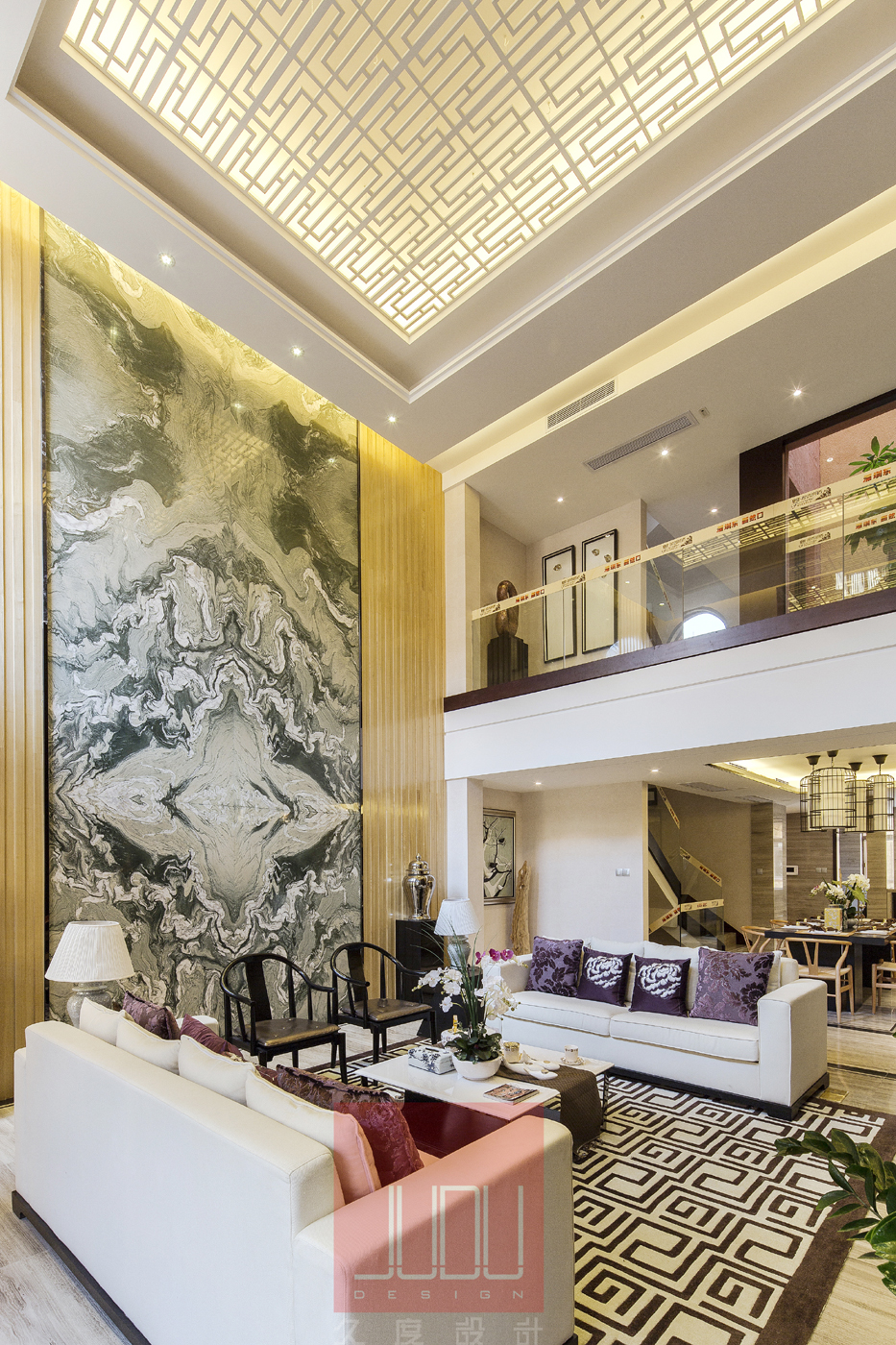 新中式 别墅 80后 小资 白领 客厅图片来自苹果装饰公司在山水湾联排别墅新中式风格欣赏的分享