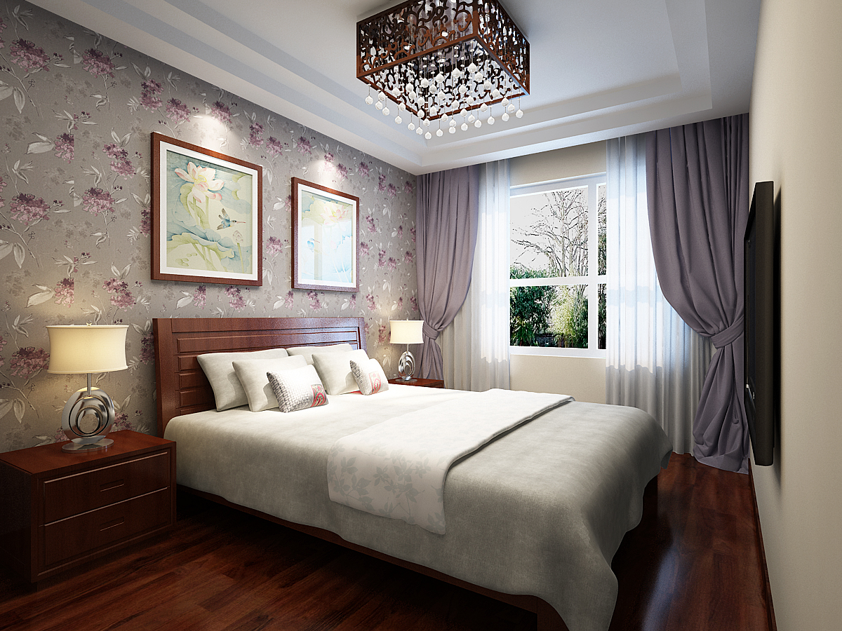 中式风格 三居 客厅装修 整体家装 卧室图片来自装饰装修-18818806853在天健·上城新中式三居的分享